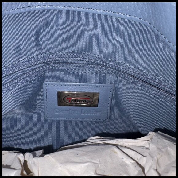 Talbots Light Blue Genuine Leather Hobo Bag - Picture 3 of 3